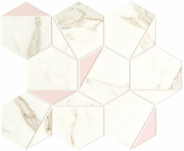 Мозаика Marvel Shine Calacatta Prestigio Rose Hex Silk (A4WS) 25.1x29 от Atlas Concorde (Италия) в Москве