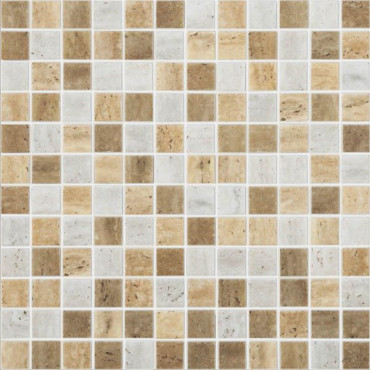 Мозаика Mix Stones Travertino (на сетке) 31.7x31.7 от Vidrepur (Испания) в Москве