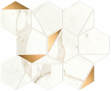 Мозаика Marvel Shine Calacatta Prestigio Gold Hex Shiny (A4WU) 25.1x29 от Atlas Concorde (Италия) в Москве