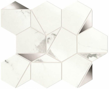 Мозаика Marvel Shine Statuario Supremo Platino Hex Shiny (A4WV) 25.1x29 от Atlas Concorde (Италия) в Москве