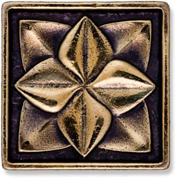 Декор BRONZO-25 вставка LILYлатунная 5x5 от BronzoDecor (Россия) в Москве