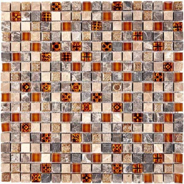 Мозаика PIX 720 из мрамора и стекла (15x15) 30x30 от Pixmosaic (Китай) в Москве