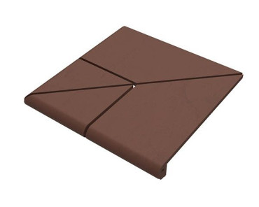 Угловая ступень Natural Bordo/Бордо клинкерная 4х составная 2сорт 33x33 от Ecoclinker (Россия) в Москве