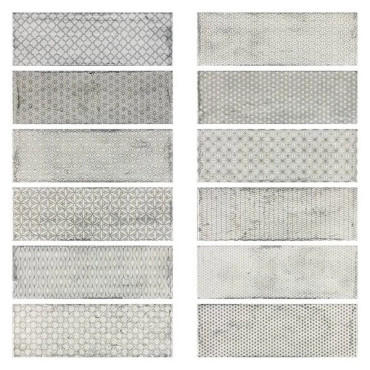 Настенная плитка Arles Silver Decor Mix (12 дизайнов) глянцевая 10x30 от Fabresa (Испания) в Москве