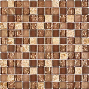 Мозаика PIX 722 из мрамора и стекла (23x23) 30x30 от Pixmosaic (Китай) в Москве