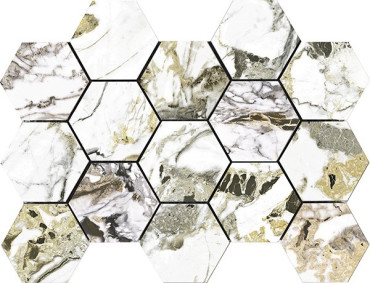 Мозаика MALLA HEX CR LUX GROTTA ORO 22.5x32.5 от Pamesa (Испания) в Москве