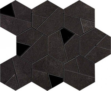 Мозаика Boost Tarmac Mosaico Hex Black (AN7B) 25x28.5 от Atlas Concorde (Италия) в Москве