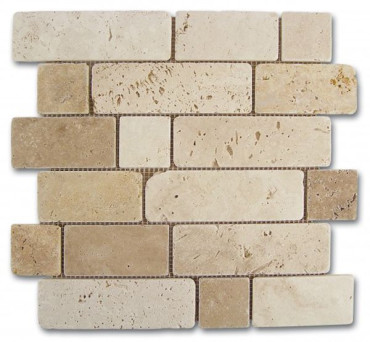 Мозаика Mosaico Travertino Brick (184996) 30.5x30.5 30.5x30.5 от Dune (Испания) в Москве