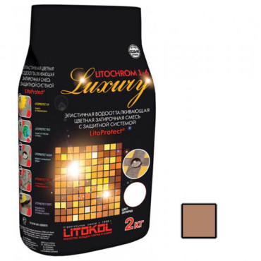 Затирка для швов LITOCHROM 1-6 LUXURY С.140 светло-коричневая затирочная смесь (2 кг) от Litokol (Россия) в Москве