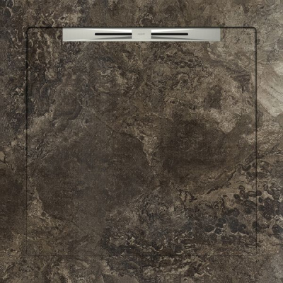 Керамический душевой поддон FOSSIL BROWN - SLOPE LINE 90 90x90 от Aquanit (Турция) в Москве