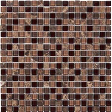 Мозаика PIX 738 из мрамора и стекла (15x15) 30x30 от Pixmosaic (Китай) в Москве