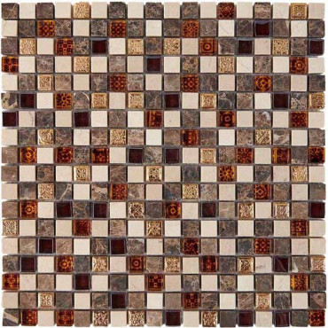 Мозаика PIX 721 из мрамора и стекла (15x15) 30x30 от Pixmosaic (Китай) в Москве