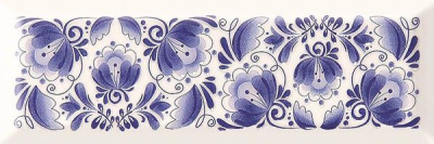 Декор настенный Metro Gzhel decor 01 10x30 от Gracia Ceramica (Россия) в Москве