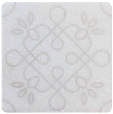 Декор WHITE MARBLE Motif №1 белый 10x10 от Stone4Home (Турция) в Москве
