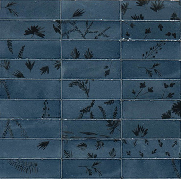 Керамогранит Rice Blu dec Leaf lux (M96W) 5x15 от Marazzi Italy (Италия) в Москве