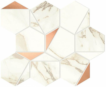 Мозаика Marvel Shine Calacatta Imperiale Gold Hex Shiny (A4WW) 25.1x29 от Atlas Concorde (Италия) в Москве