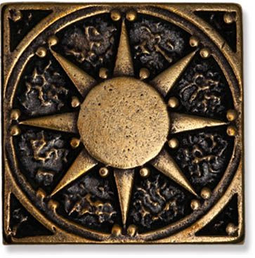 Декор BRONZO-25 вставка SUN латунная 5x5 от BronzoDecor (Россия) в Москве